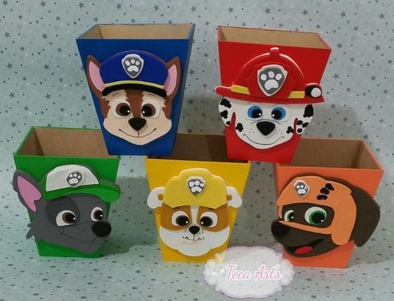 Dulceros de Rocky de Paw Patrol para el Día del Niño