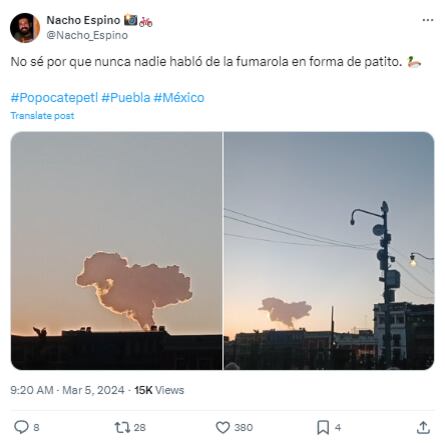 Fumarola volcán Popocatépetl