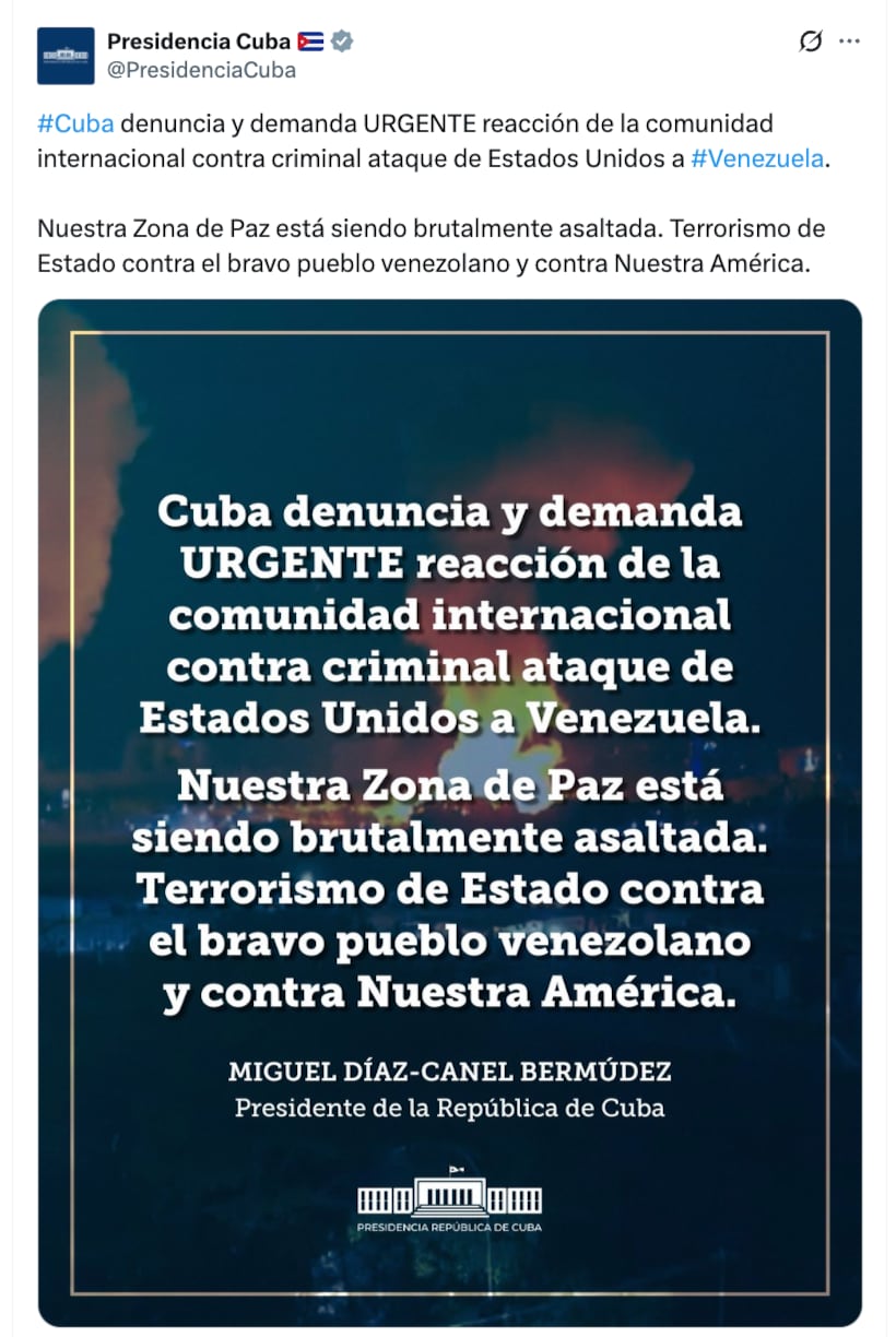 Cuba sobre la captura de Maduro
