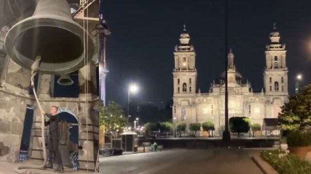 Campanadas por la muerte del Papa Francisco en la Catedral Metropolitana de México