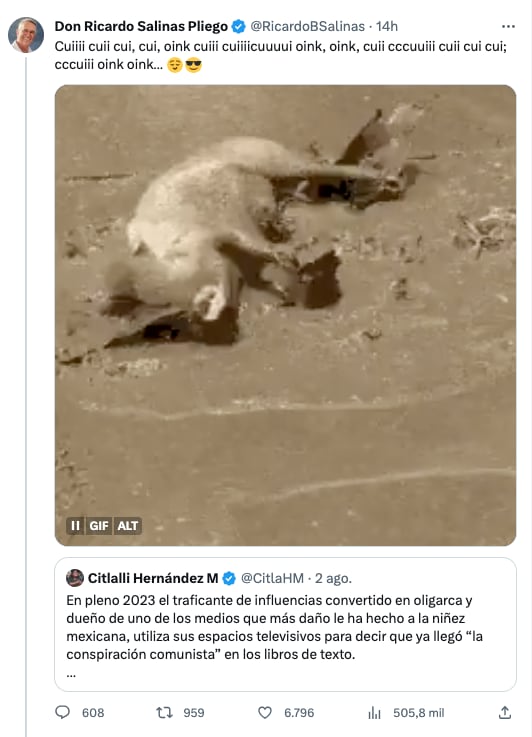 Ricardo Salinas Pliego y Citlalli Hernández