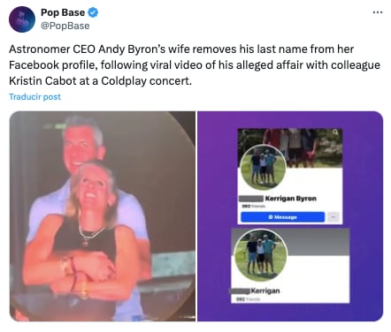 Megan Kerrigan se quita el apellido de su esposo Andy Byron