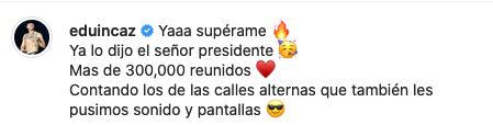 Eduin Caz dice que fueron 300 mil personas en el concierto de Grupo Firme.