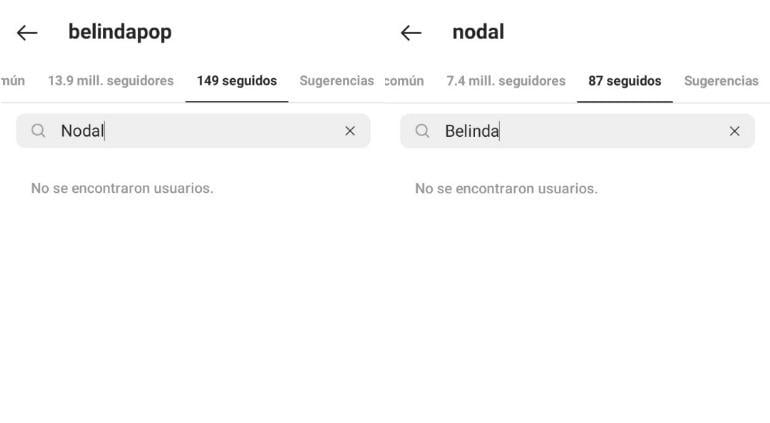 Belinda y Christian Nodal no se siguen en Instagram