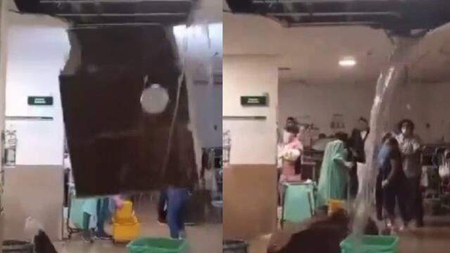 Se desploma techo de plafón en sala de urgencias de Hospital IMSS en Cancún; una fuga de agua lo ocasionó