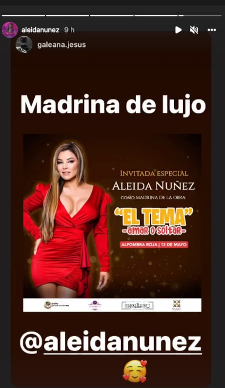 Aleida Núñez madrina de obra de teatro