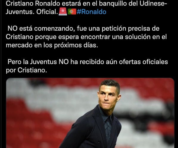 Cristiano Ronaldo pidió ser banca, según Fabrizio Romano