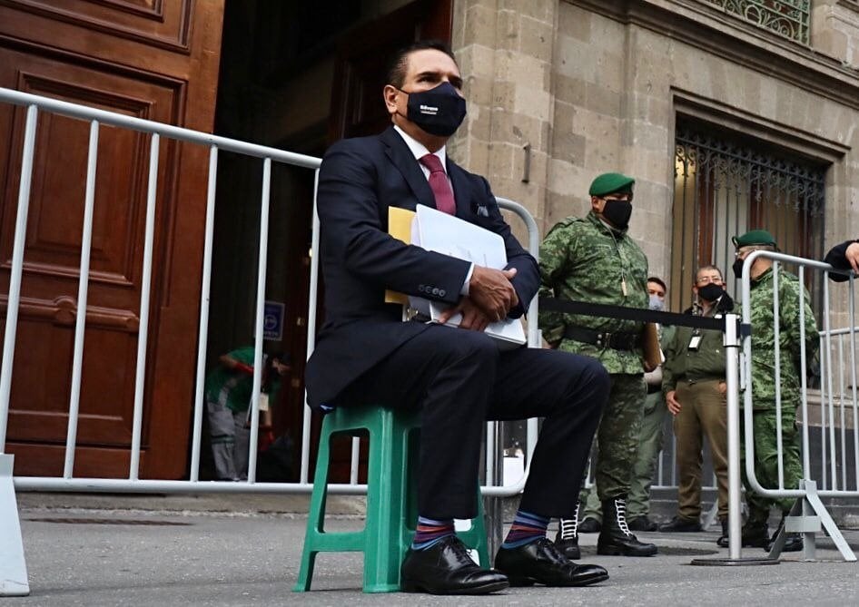 Silvano Aureoles en Palacio Nacional el 29 de junio