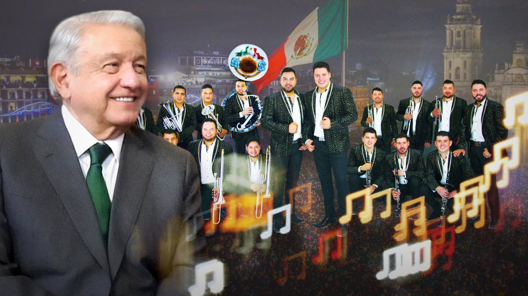 AMLO invita a la Banda MS a tocar en el Zócalo para su último Grito de Independencia