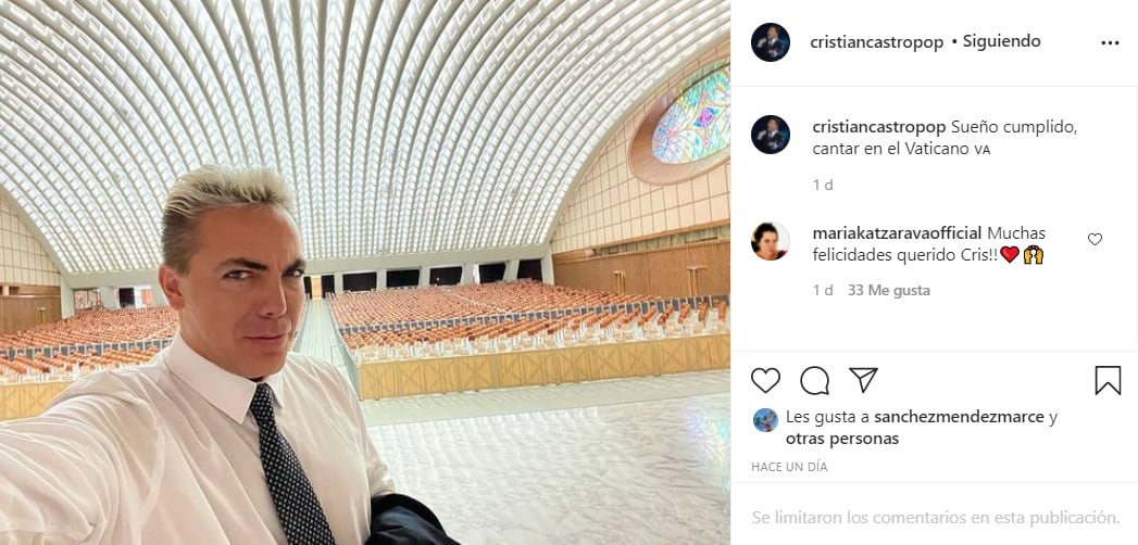 Cristian Castro en El Vaticano