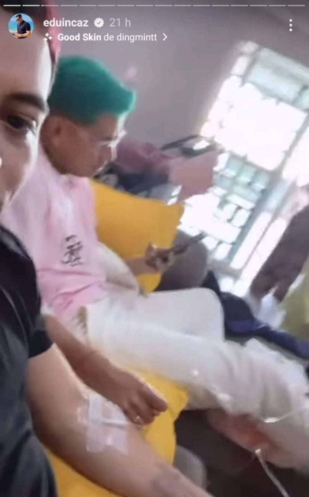 Eduin Caz recurre a la sueroterapia para recuperar energía