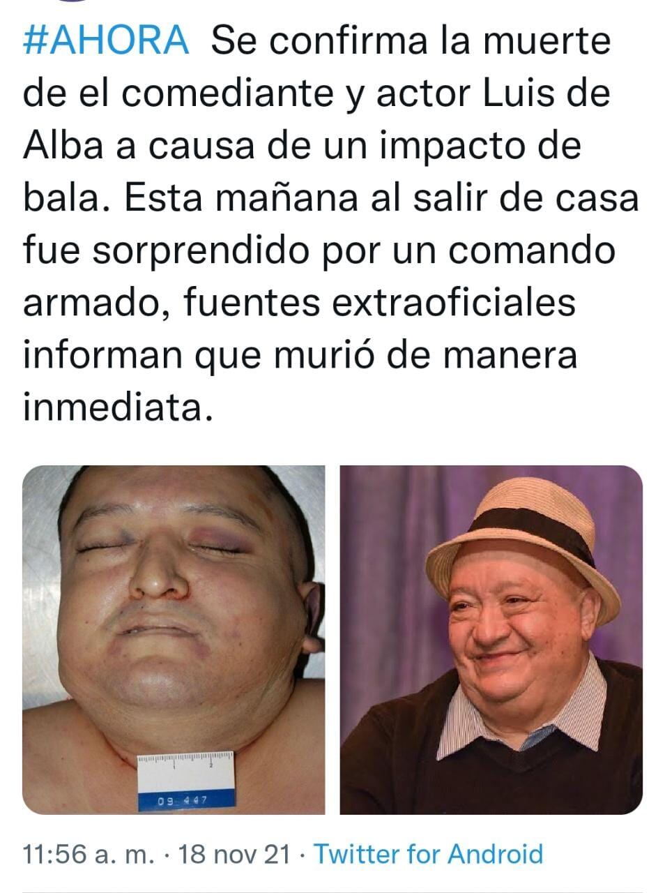Publicación de Twitter