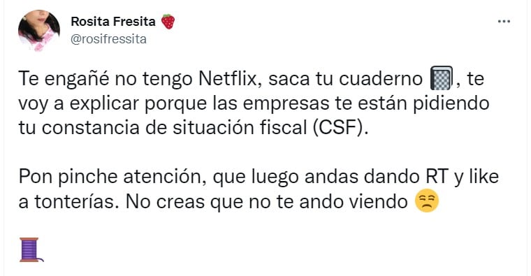 Hilo de Twitter sobre la Constancia de Situación Fiscal