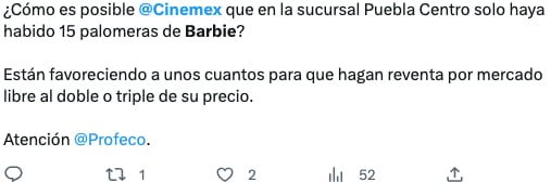 Palomeras de Barbie en Cinemex ya están agotadas, reportan los usuarios
