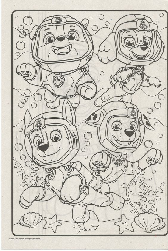 Dibujos de Paw Patrol sirenas para colorear