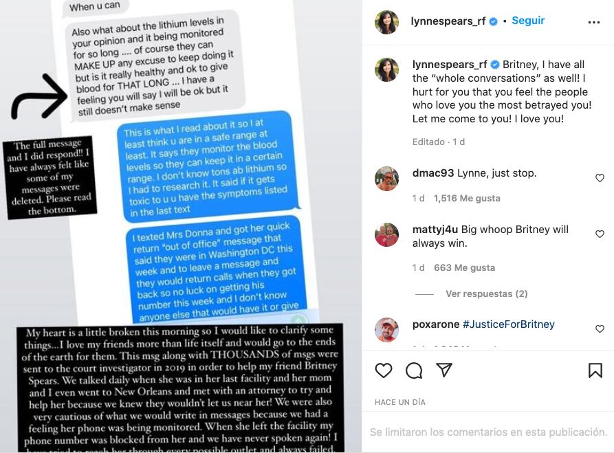 Declaraciones de Lynne Spears, madre de Britney Spears