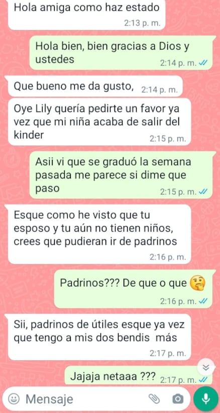 Conversación "padrinos de útiles escolares"