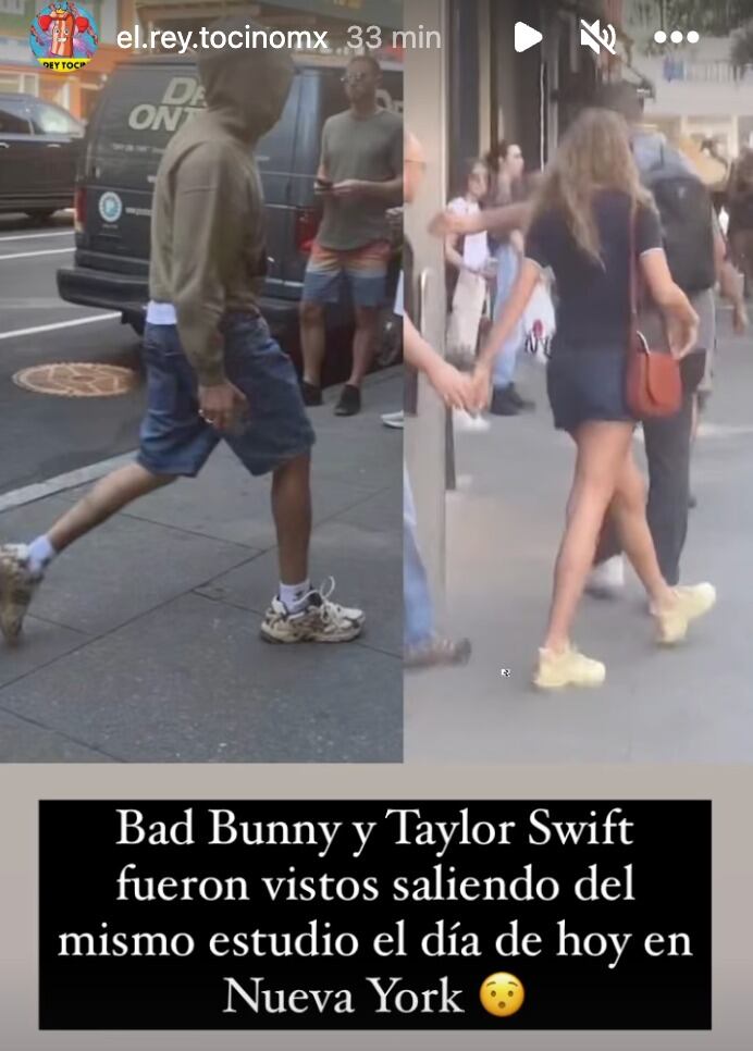 Captan a Bad Bunny y Taylor Swift en estudio de grabación
