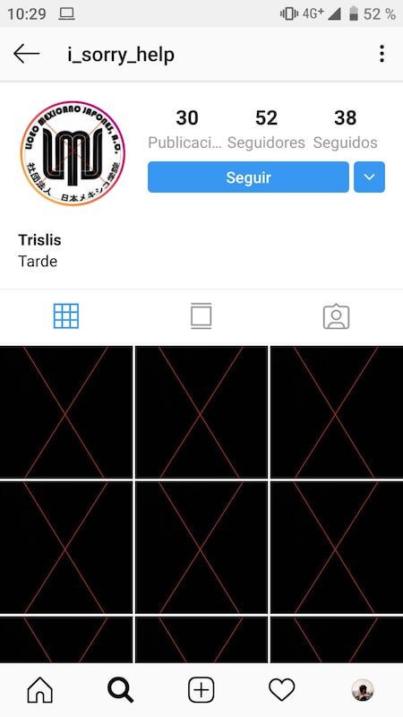 Perfil en Instagram del autor de las amenazas