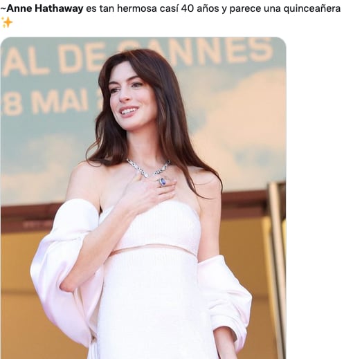 Anne Hathaway y su juventud en el Festival de Cannes 2022.