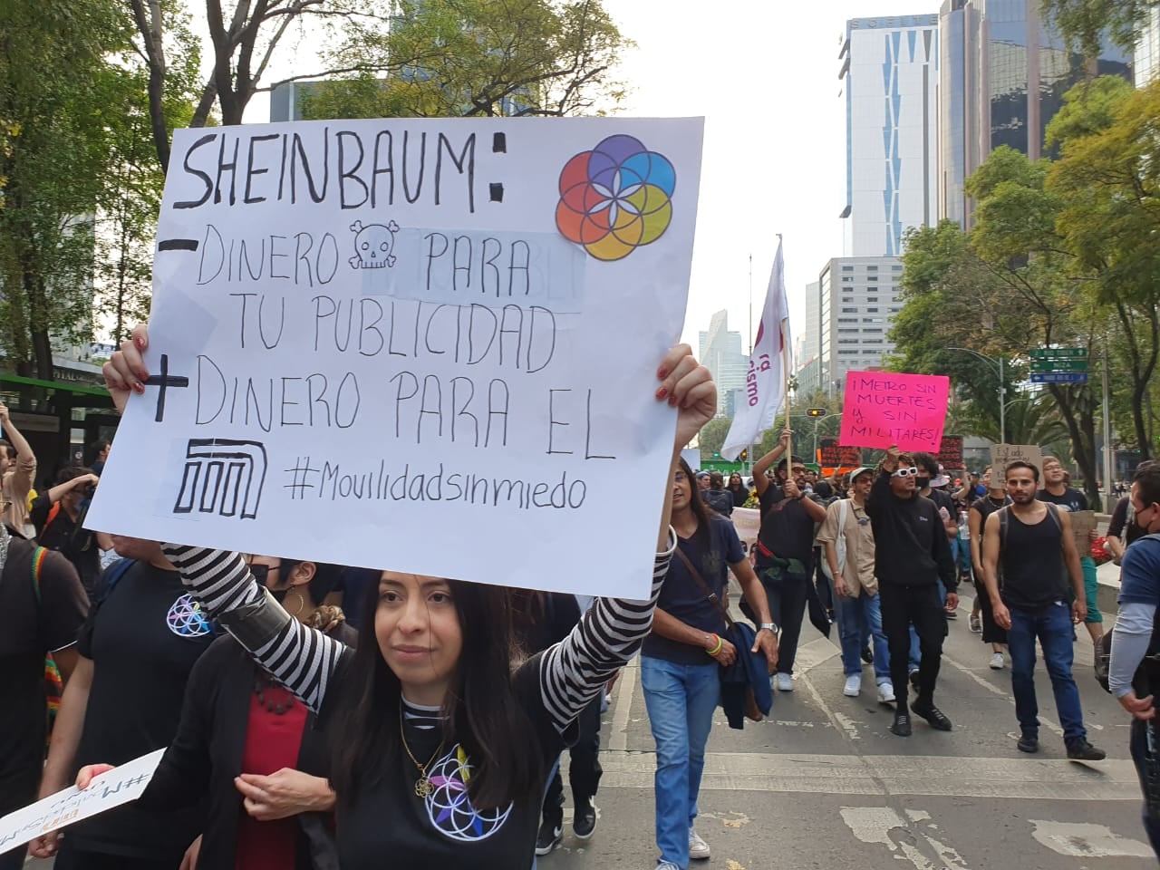 Marcha "movilidad sin miedo" contra militarización del Metro