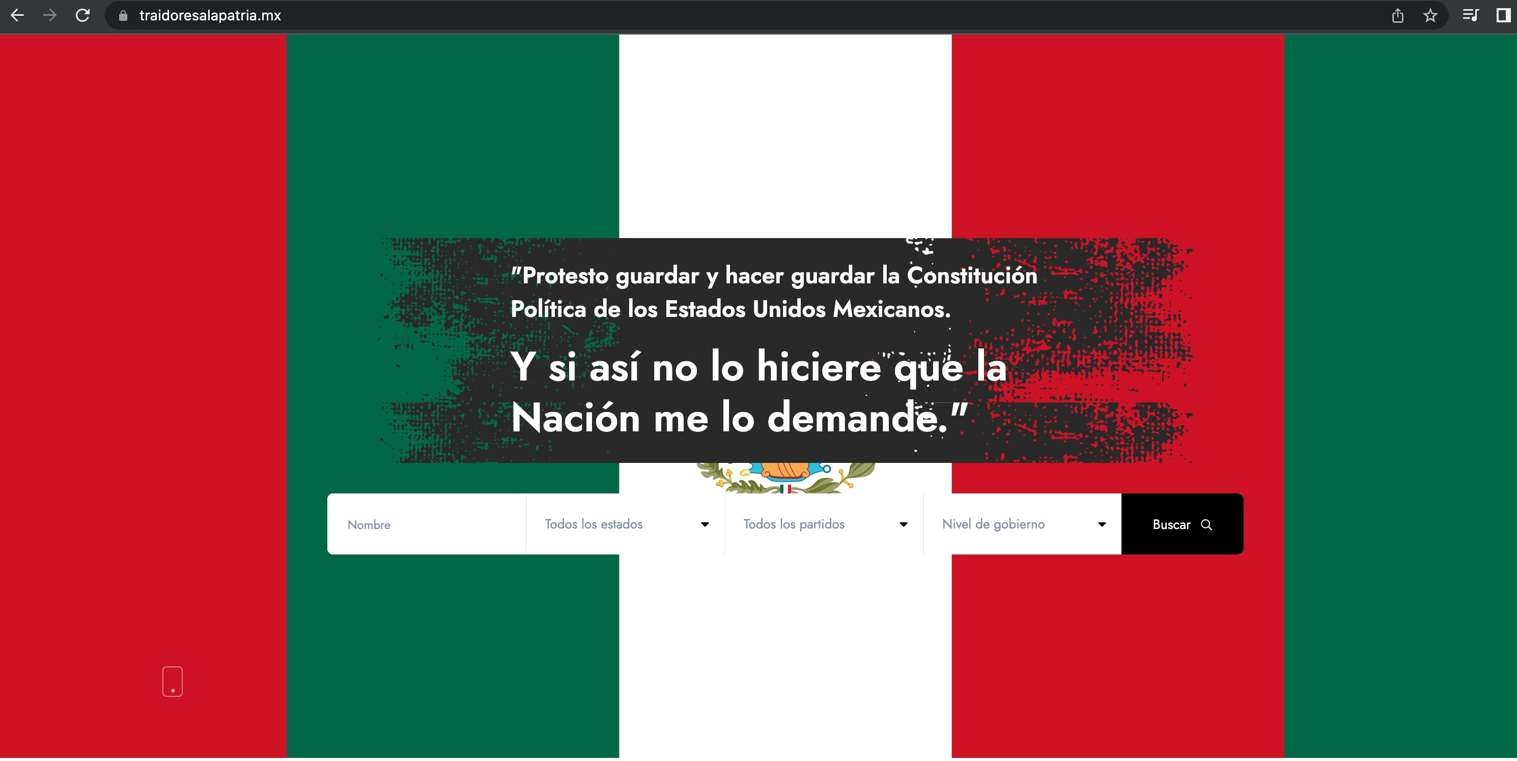 página de traidores a la patria