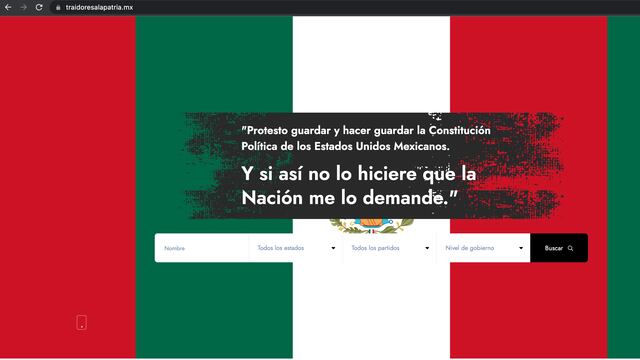 página de traidores a la patria