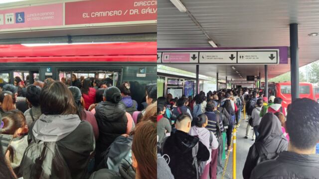 Largas filas en el Metrobús CDMX