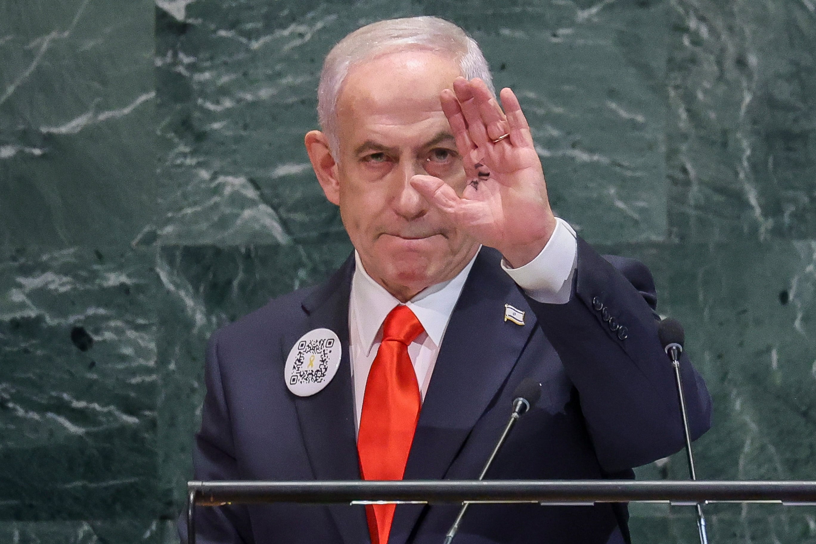 Benjamín Netanyahu, primer ministro de Israel, da un discurso en la ONU