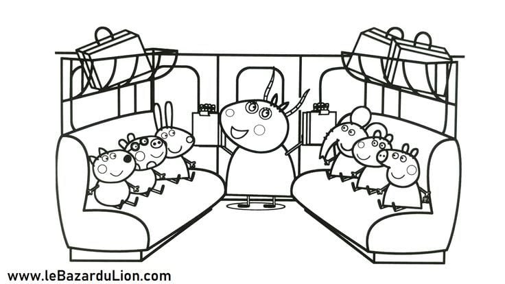 Dibujos de Peppa Pig y Señora Gacela en la escuela para colorear por el Día del Maestro