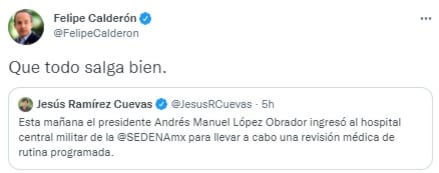 Felipe Calderón deseo que todo salieran bien