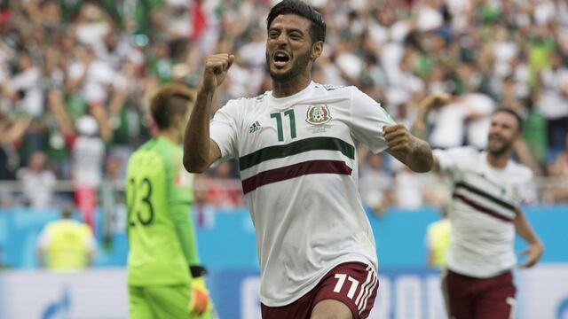 Carlos Vela en un partido con el Tri en Rusia 2018