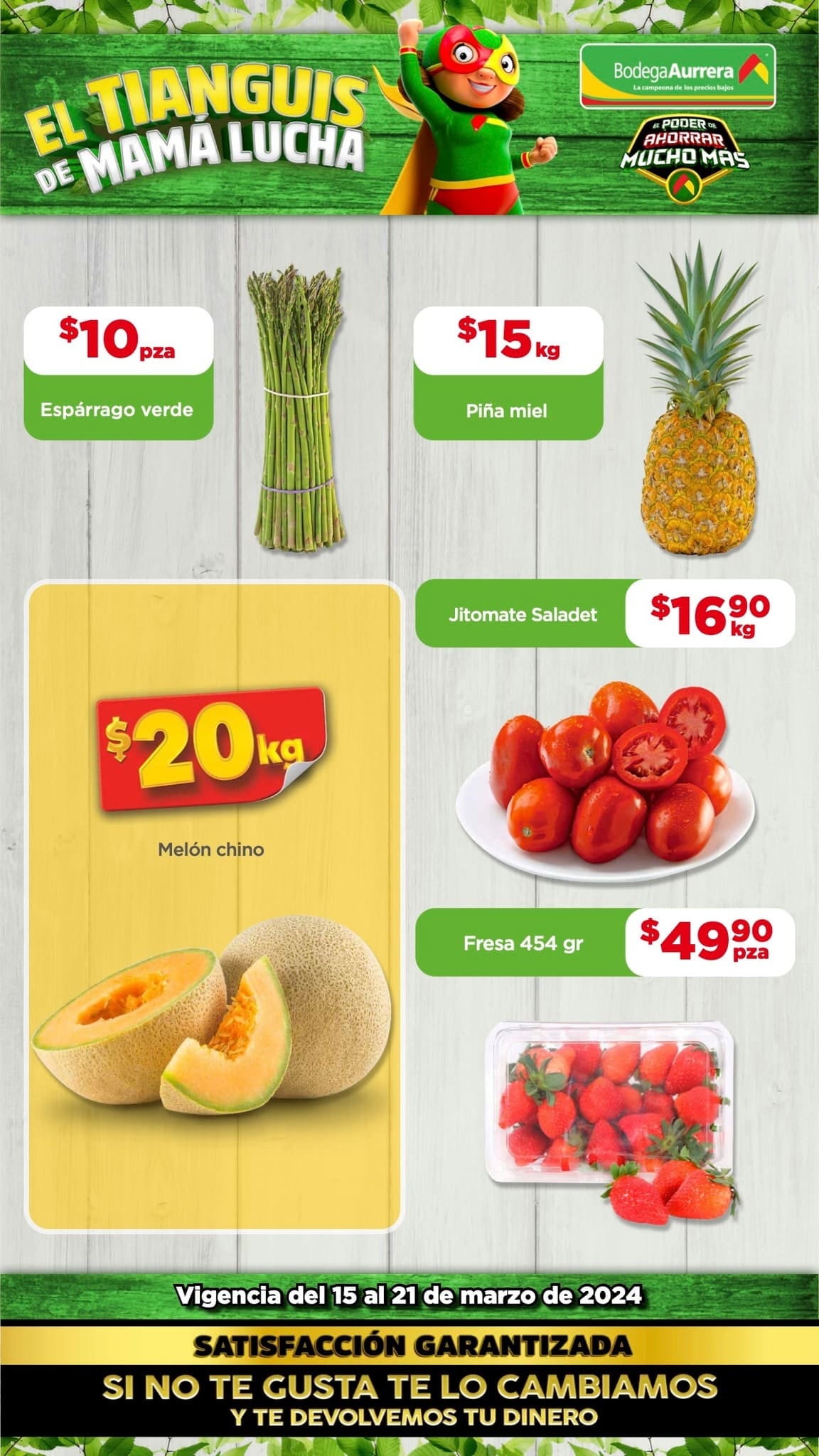 Ofertas de Bodega Aurrerá tianguis de frutas y verduras hoy al 21 de marzo 2024