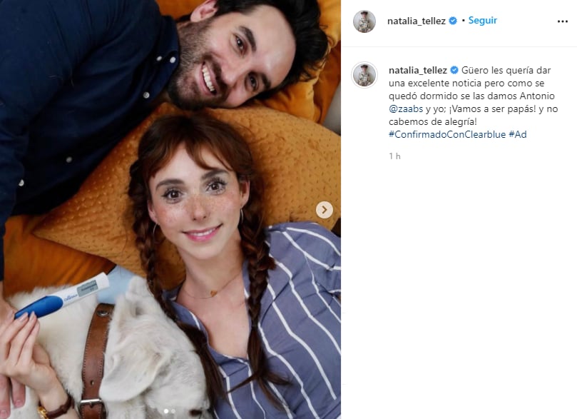 Natalia Téllez anuncia su primer embarazo.