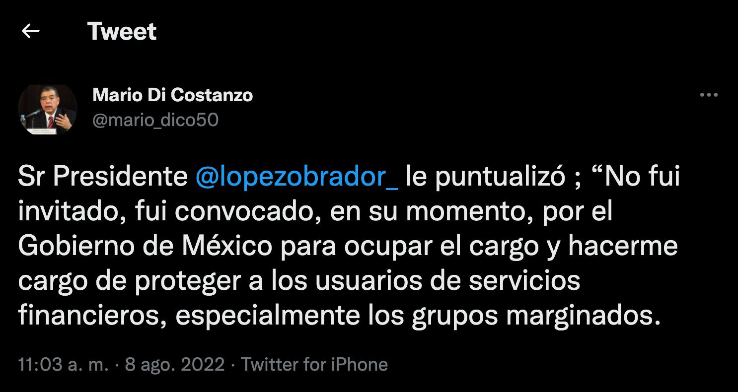 Mario Di Costanzo descarta ser alumno de Luis Videgaray