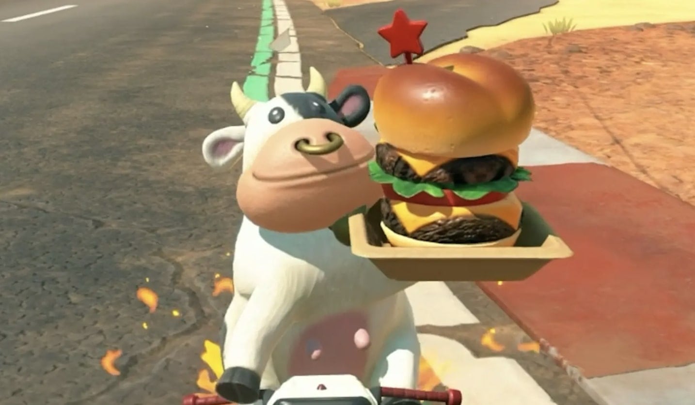 Vaca de Mario Kart World