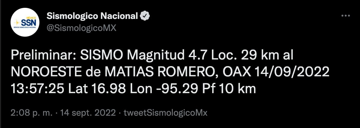Sismo hoy de 4.4 sacude Oaxaca; no ameritó alerta sísmica