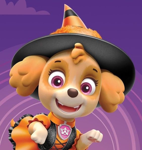 Dibujos de Skye brujita de Paw Patrol para colorear por Halloween