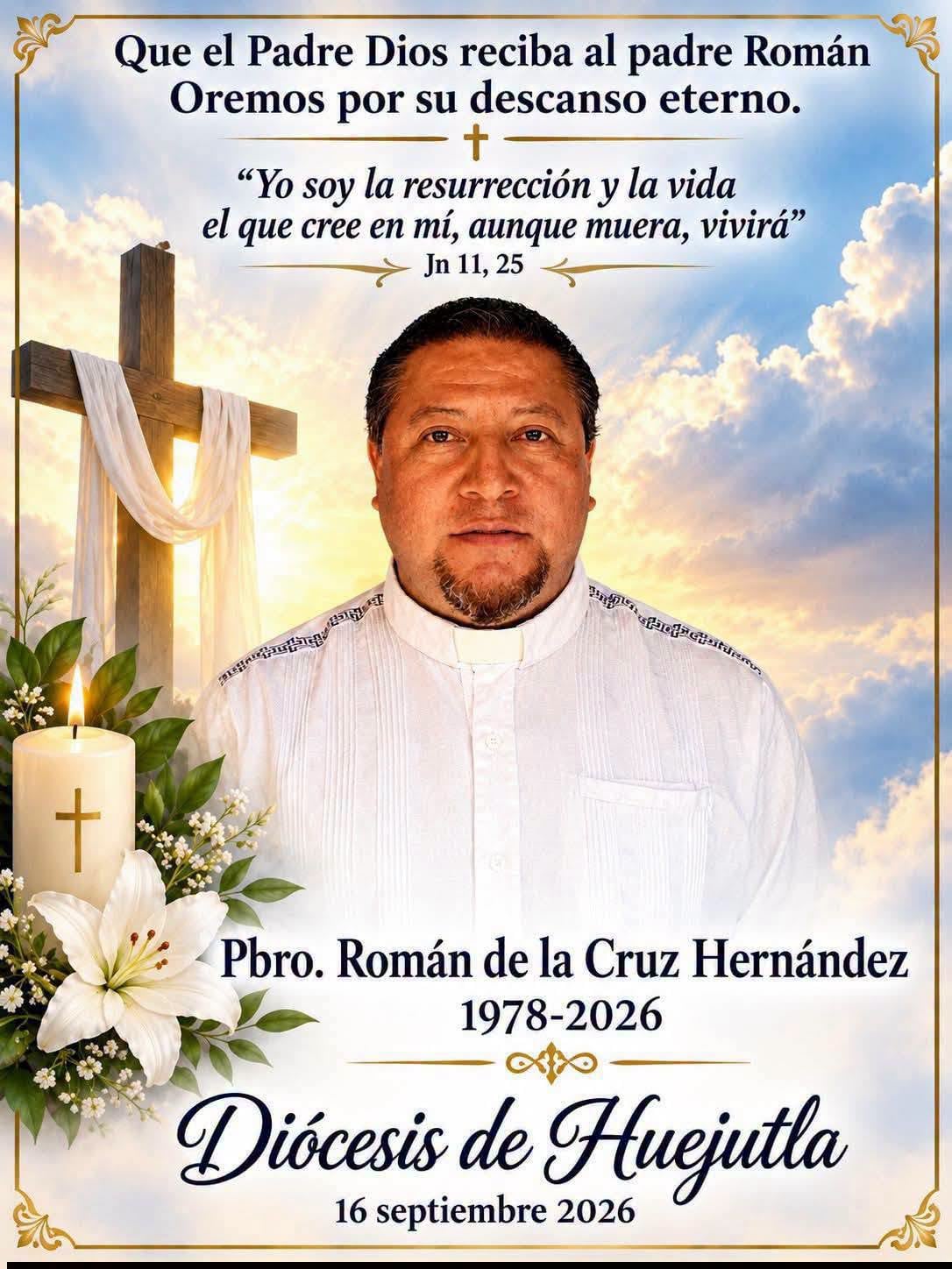 Asesinan al sacerdote Román de la Cruz Hernández, párroco en Hidalgo
