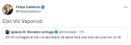 Felipe Calderón dice que se use vaporub