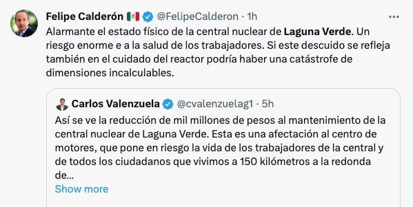 Felipe Calderón sobre Central Nuclear de Laguna Verde