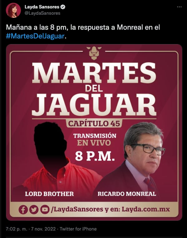 Layda Sansores prepara ofensiva contra Ricardo Monreal y Alejandro Moreno en el Martes del Jaguar