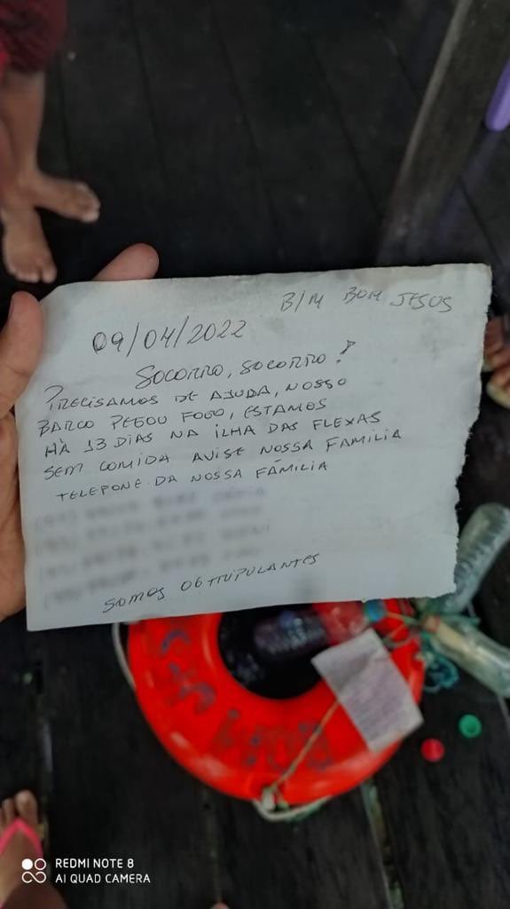 Mensaje enviado en una botella por los náufragos
