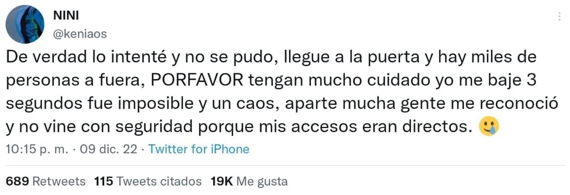 Kenia Os no pudo entrar al concierto de Bad Bunny