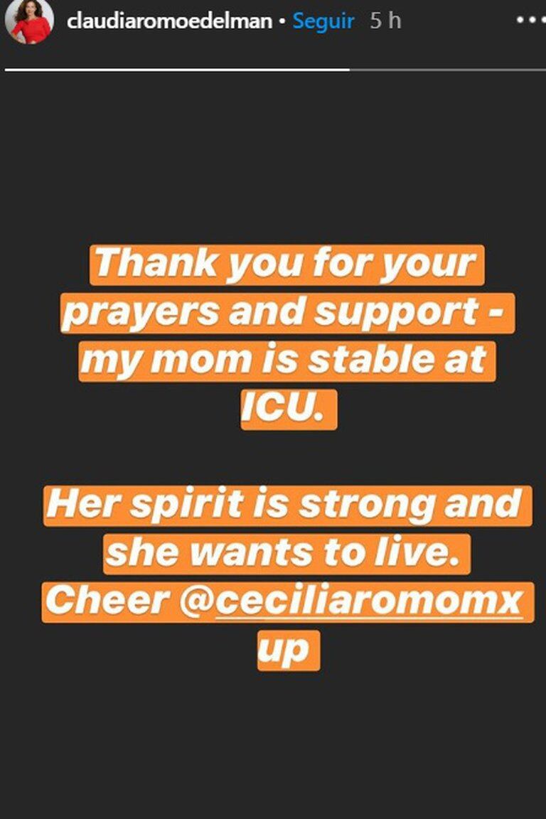Claudia Romo estado de salud Cecilia Romo