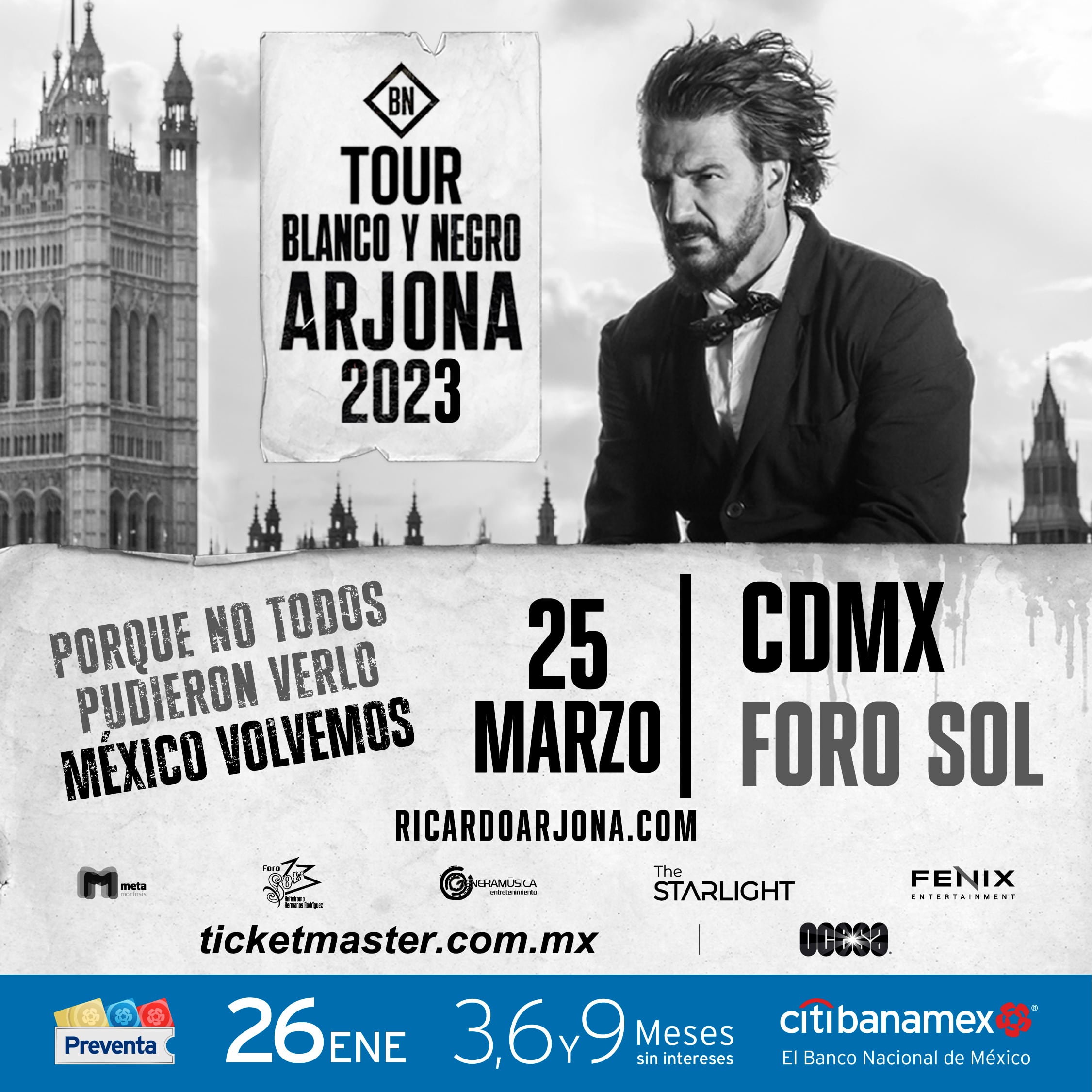 Ricardo Arjona en Foro Sol: Esto cuestan los boletos
