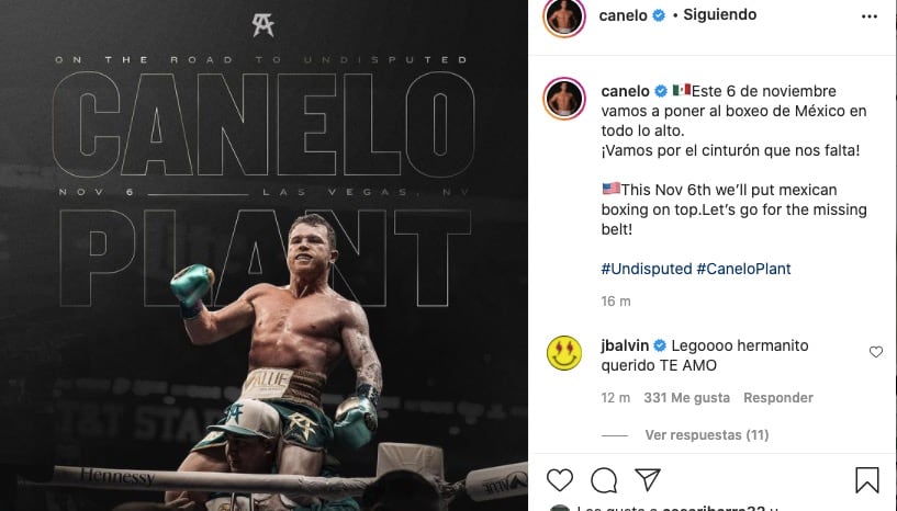 Canelo Álvarez confirmó su pelea vs Caleb Plant