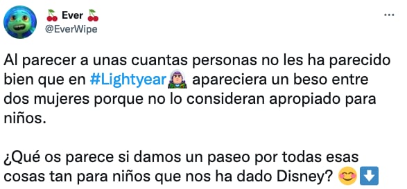 Sobre censura de Lightyear de Disney.