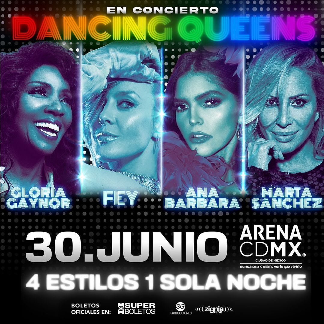Dancing Queens: Concierto de Ana Bárbara, Gloria Gaynor, Fey y Martha Sánchez.
