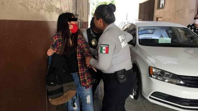 Detención de la joven.
